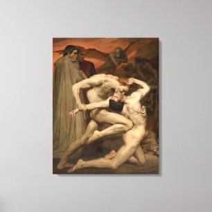 Dante och Virgil i helvetet (av Bouguereau) Canvastryck
