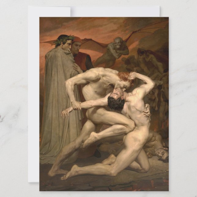 Dante och Virgil i helvetet (av Bouguereau) Kort (Framsida)