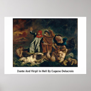 Dante och Virgil i helvetet av Eugene Delacroix Poster