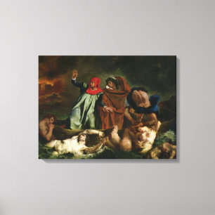 Dante och Virgil i underworlden, 1822 Canvastryck
