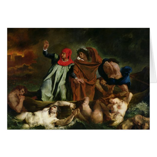 Dante och Virgil i underworlden, 1822 Hälsningskort (Framsidan Horizontal)