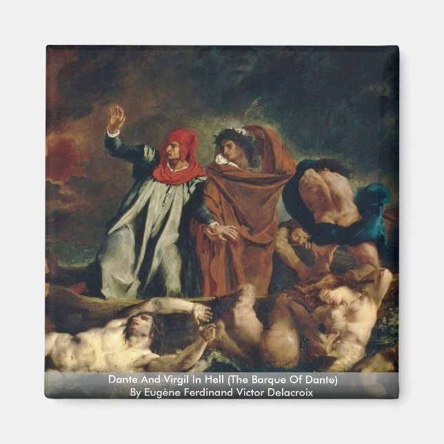 Dante och Virgil in helvetet (Dante Barque) Magnet (Framsidan)