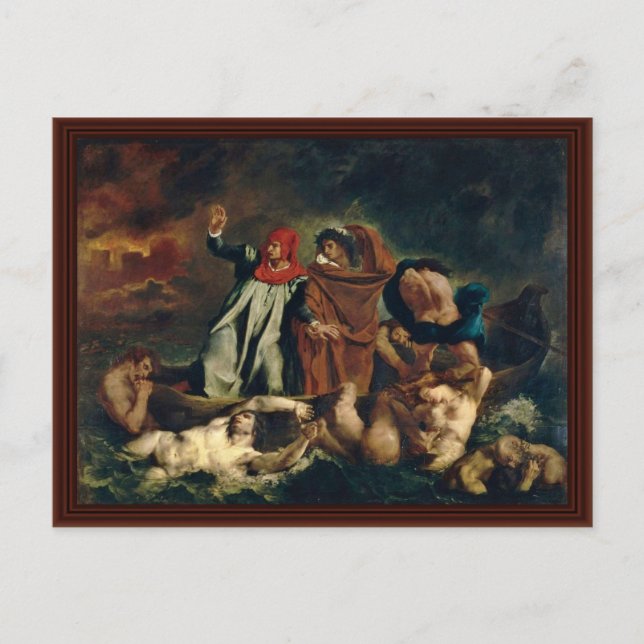 Dante och Virgil in helvetet (Dante Barque) Vykort (Framsida)
