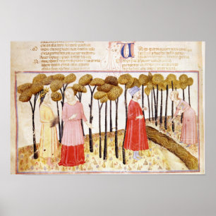 Dante och Virgil på toppmötet av skärseld Poster