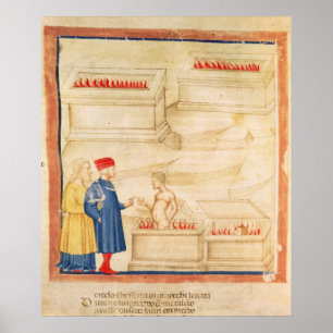 Dante och Virgil upptäcker räkningen Ugolino Poster