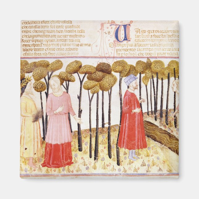 Dante och Virgil vid toppmötet i Purgatory Magnet (Framsidan)