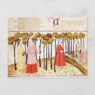 Dante och Virgil vid toppmötet i Purgatory Vykort