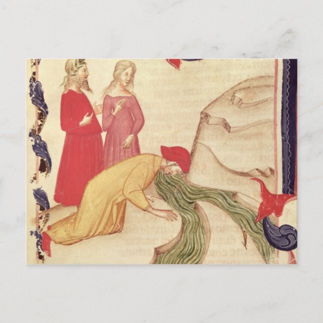 Dante renar sig själv innan du går in på vykort (Framsida)