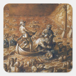 Dante & Virgil på Styx Ferry Fyrkantigt Klistermärke