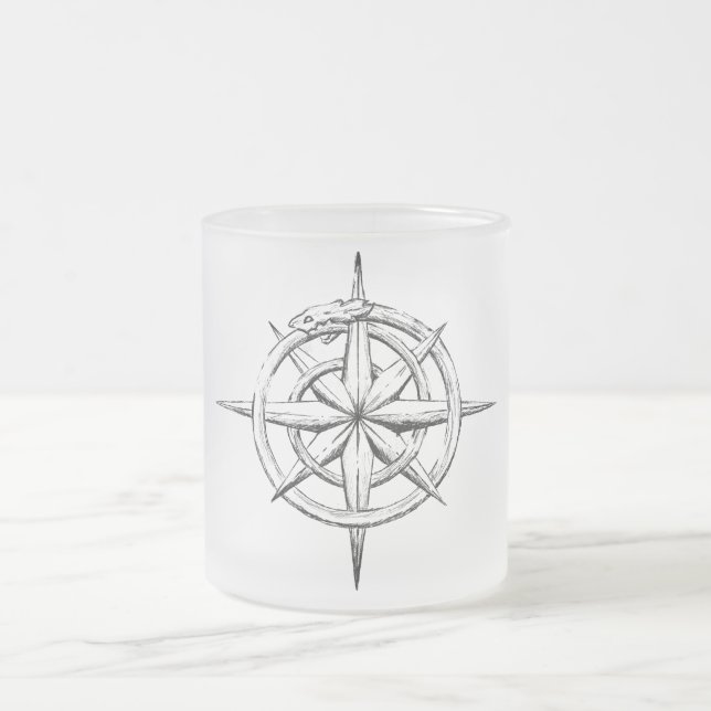 Danten verkställer muggen frostad glasmugg (Center)