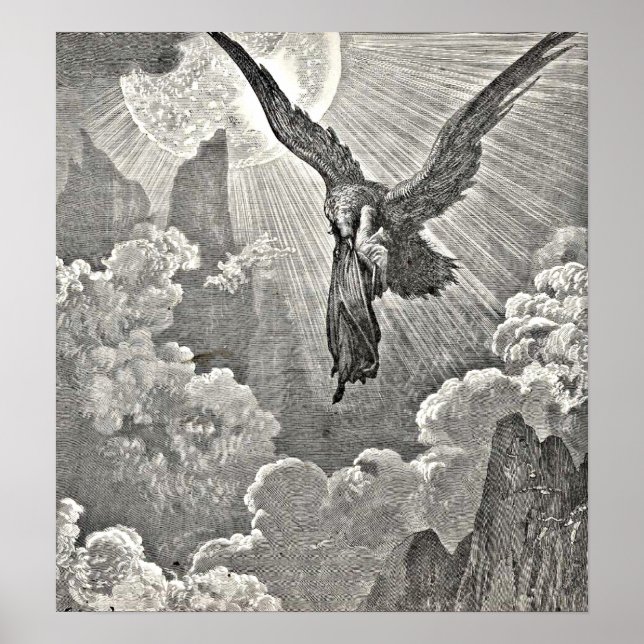 Dantes Divine Comedy Illustration Eagle Engrave Poster (Framsidan)