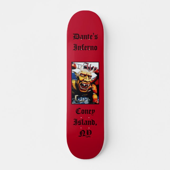 Dante's Inferno (Röd) Anpassad Skateboard Bräda 19,5 Cm (Framsida)