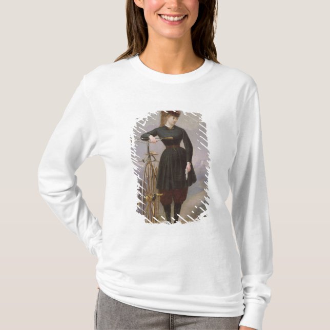 d'Antigny Blanche och henne Velocipede T-shirt (Framsida)