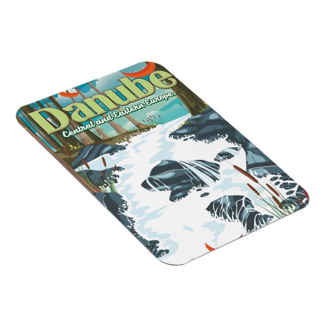 Danube europeisk flodresor affisch magnet (Högersidan)