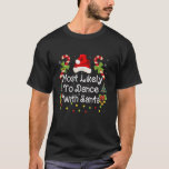 Danuta med Santa Julafton Ljus Träd Funny Christma T Shirt<br><div class="desc">Danskning med Santa Julafton Ljus Träd,  Stil Långärmad T Shirt</div>