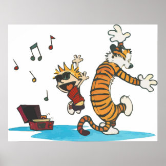 Danuta med Vinyl Phonograph Cute Hobbes Artwork Poster