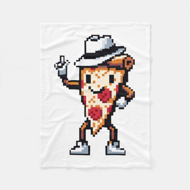 Danuta Pizza Slice - Lustigt Pixel Art Food Design Fleecefilt (Framsidan)