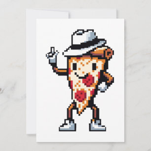 Danuta Pizza Slice - Lustigt Pixel Art Food Design Julkort