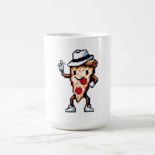 Danuta Pizza Slice - Lustigt Pixel Art Food Design Kaffemugg