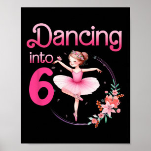 Danuta till 6 Ballerina 6e Födelsedagsfest Ballet Poster