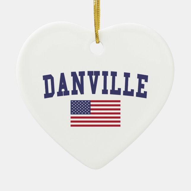 Danville CA US flagga Julgransprydnad Keramik (Framsidan)