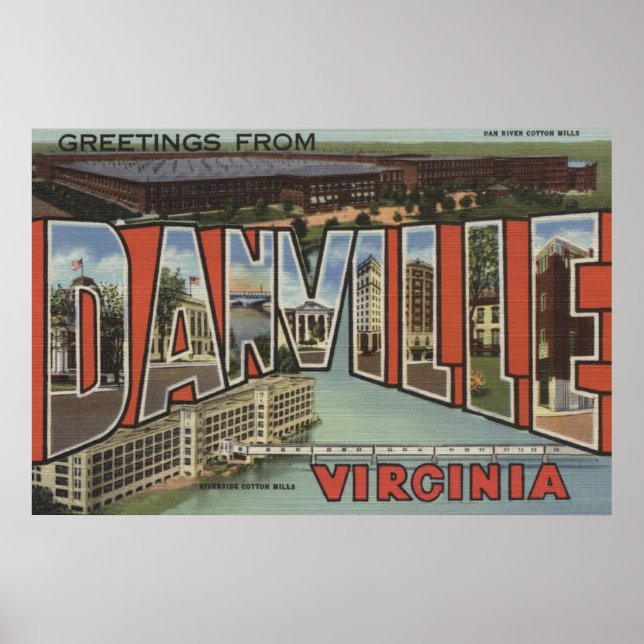 Danville, Virginia - Large Brev Scenes Poster (Framsidan)