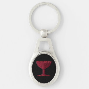 DAoC Albion Keychain Ovalt Silverfärgad Nyckelring