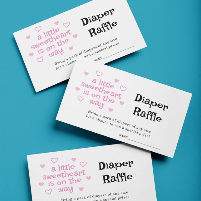 Daper Raffle Rosa Girl Baby Shower Card Tilläggskort (Skapare uppladdad)