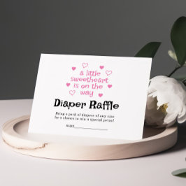 Daper Raffle Rosa Girl Baby Shower Card Tilläggskort