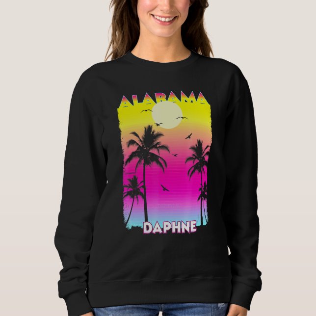 Daphne Alabama Al Summer Vintage Sunset T Shirt (Framsida)