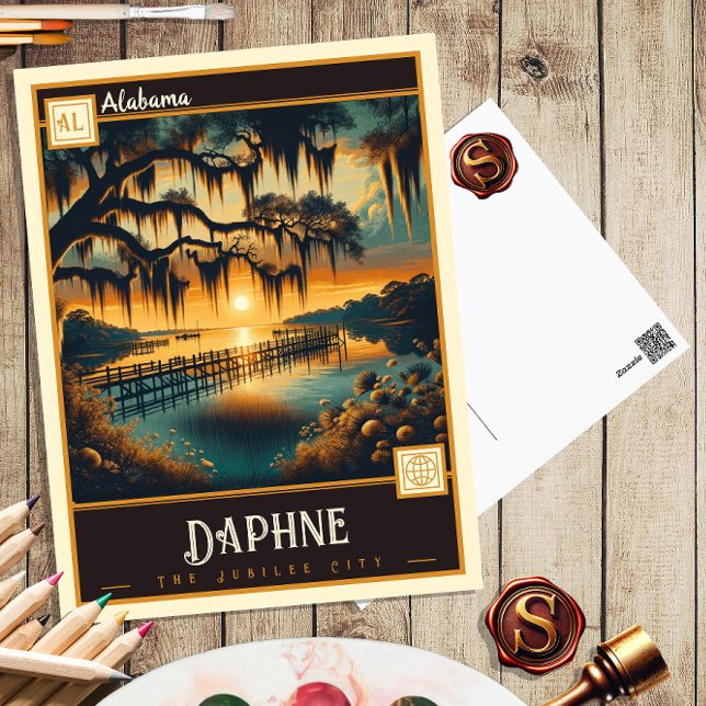 Daphne, Alabama | VINTAGE Vykort (Skapare uppladdad)