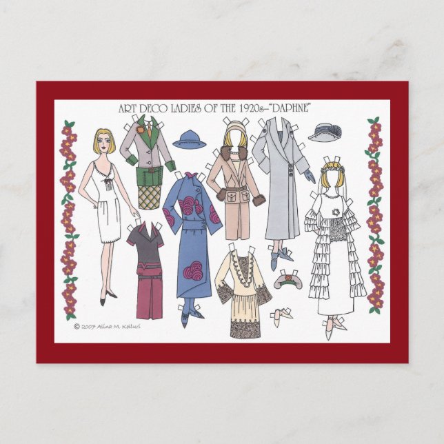 Daphne art décodam av 20-tal vykort (Framsida)