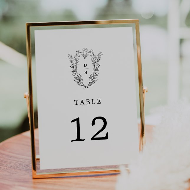 DAPHNE Black White Elegant bröllop Bordsnummer (DAPHNE Black White Elegant Wedding Table Numbers)