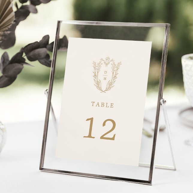 DAPHNE Elegant Cream Guld Bröllop Bordsnumren Inbjudningar (DAPHNE Elegant Cream Gold Wedding Table Numbers)