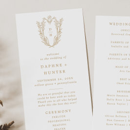 DAPHNE Elegant Guld White Classic Finare Bröllop Program