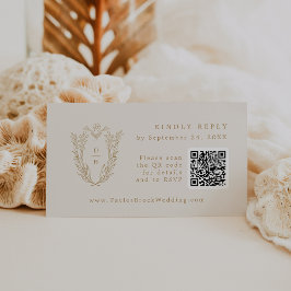 DAPHNE QR-kod Cream Guld Boho-Bröllop OSA kort