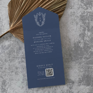 DAPHNE QR-kod Mörk blått minimalistisk Blommigt Br