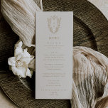 DAPHNE Vintage Cream Guld Elegant Formell Bröllop Meny<br><div class="desc">Det formella menykortet för vintage kräm och guld elegant från Daphne Collection är perfekt för ett traditionellt bröllop. Den enkla men klassiska designen har ett monogram för elegant och tidlös ornerad vapensköld med blommigtar och grön omgivning kring parets initialer. Den här menyn kan användas för bröllopsmottagning, repetitionsmiddag eller vad som...</div>