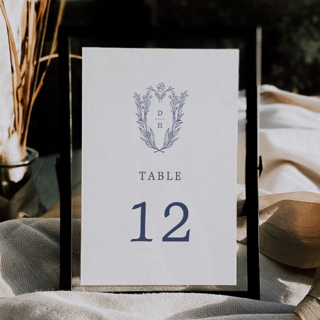 DAPHNE White Blue Botanical Bröllop Bordsnumren Inbjudningar (DAPHNE White Blue Botanical Wedding Table Numbers)