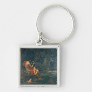 Daphnis och Chloe, 1824-25 Fyrkantig Silverfärgad Nyckelring