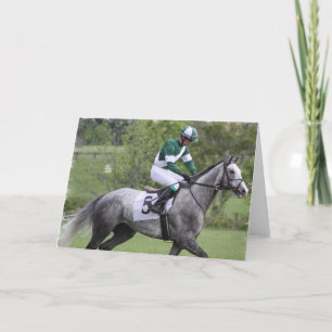 Dappat Grått Tävling Horse Greeting Card Kort