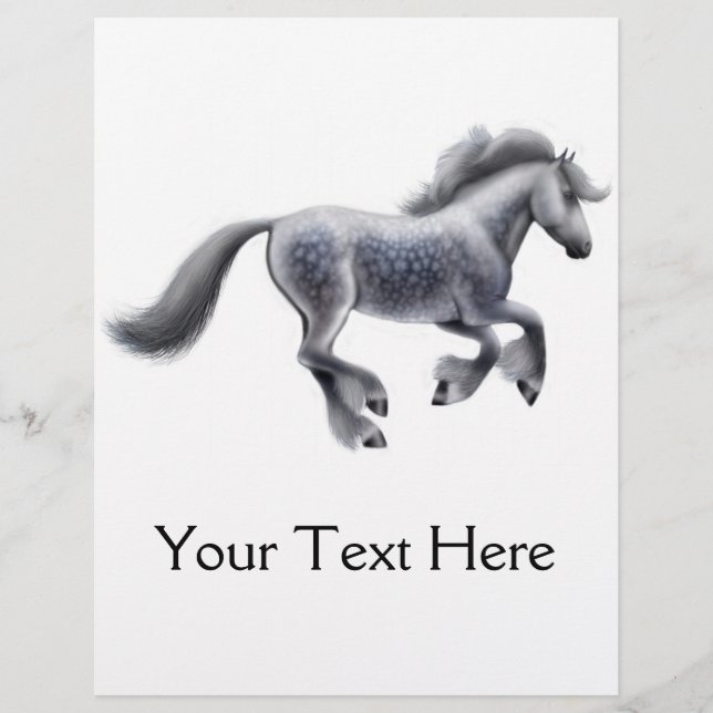 Dapped Grått Draft Horse Flyer (Framsidan)