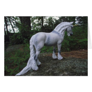 Dapped Grått Unicorn Hälsningskort