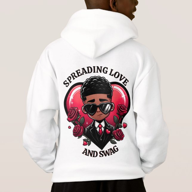 Dapper African American Boy med Ro Valentine T Shirt (Baksida)