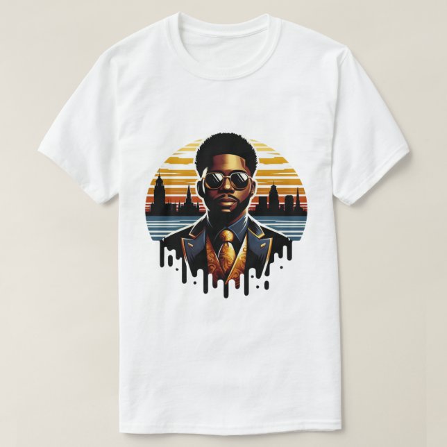 Dapper African Man Mississippi Drip Logotyp T Shirt (Design framsida)