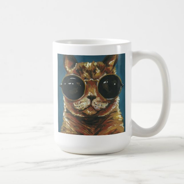 Dapper Animal | Kattunge i solglasögon Kaffemugg (Höger)