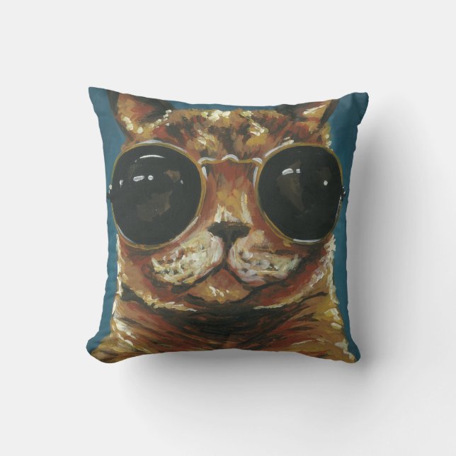 Dapper Animal | Kattunge i solglasögon Kudde (Framsida)