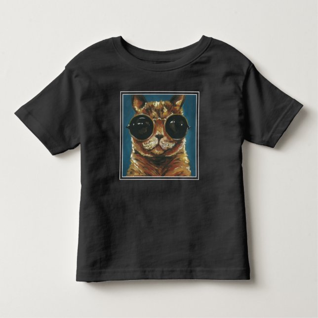 Dapper Animal | Kattunge i solglasögon T Shirt (Framsida)