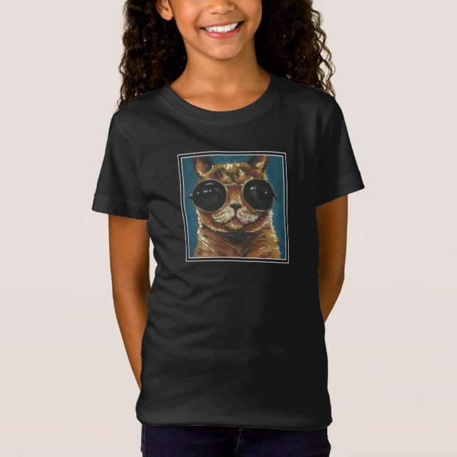 Dapper Animal | Kattunge i solglasögon T Shirt (Framsida)