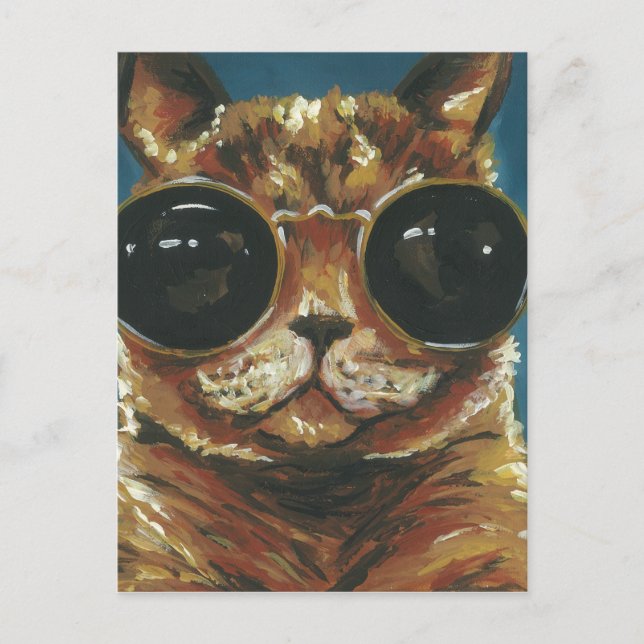 Dapper Animal | Kattunge i solglasögon Vykort (Framsida)